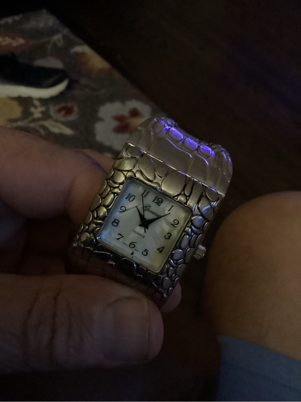 Silver Textured Bracelet Watch - Quartz Analog